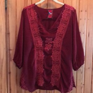 Johnny Was Wine Colored Tunic